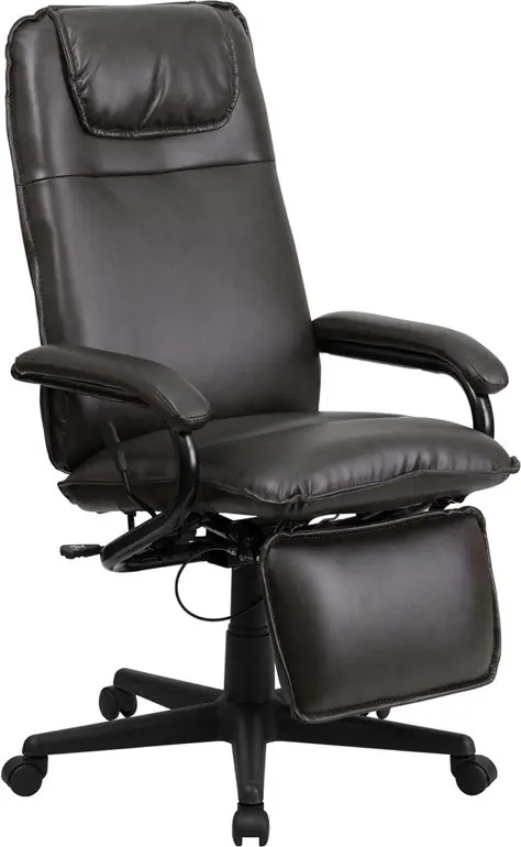 Original Flash Furniture High Back Brown Leather Executive Reclining Swivel Office Chair -