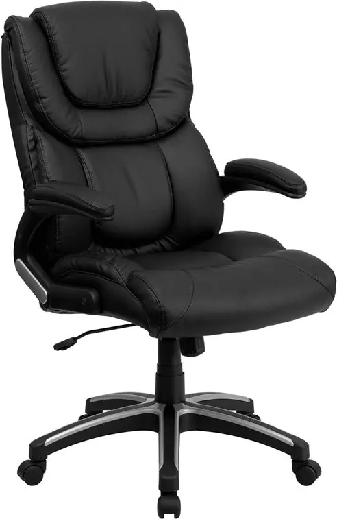 Grab Now Flash Furniture BT-9896H-GG Black Leather Executive Swivel Chair with Arms -