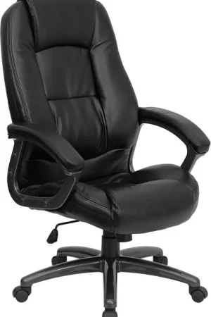 Flash Furniture GO-7145-BK-GG High Back Black Leather Executive Swivel Office Chair - Bulk Order