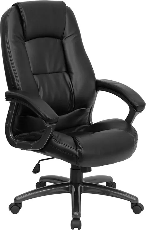 Flash Furniture GO-7145-BK-GG High Back Black Leather Executive Swivel Office Chair - Bulk Order