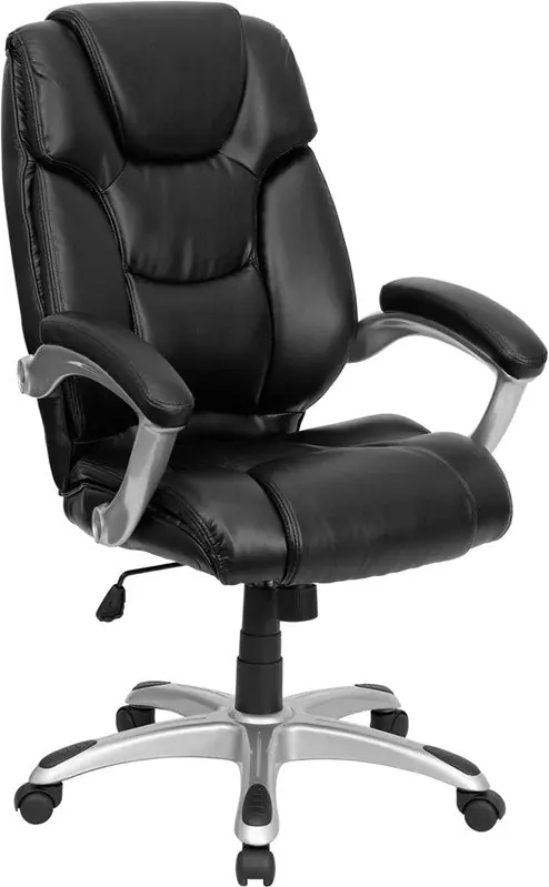 Limited Edition Flash Furniture GO-931H-BK-GG High Back Black Leather Executive Swivel Office Chair -