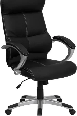 Mega Sale Flash Furniture H-9637L-1C-HIGH-GG High Back Black Leather Executive Swivel Office Chair -