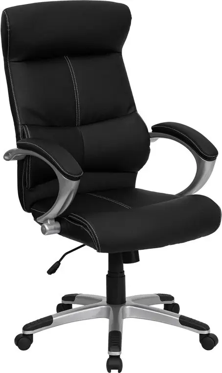 Mega Sale Flash Furniture H-9637L-1C-HIGH-GG High Back Black Leather Executive Swivel Office Chair -