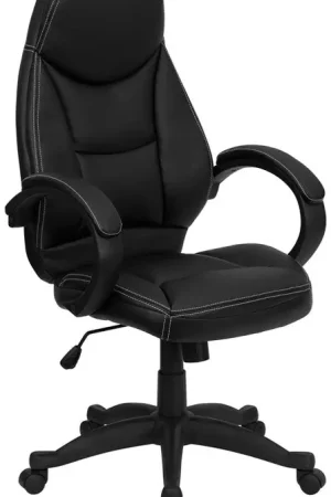 Flash Sale Flash Furniture H-HLC-0005-HIGH-1B-GG High Back Black Leather Executive Office Chair -
