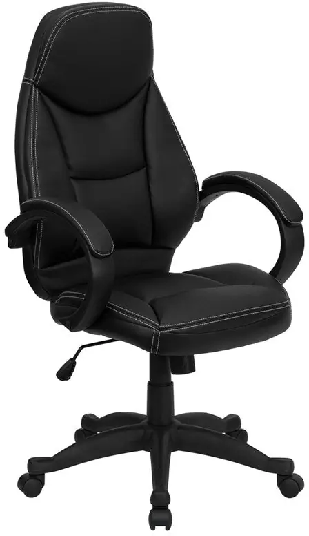 Flash Sale Flash Furniture H-HLC-0005-HIGH-1B-GG High Back Black Leather Executive Office Chair -