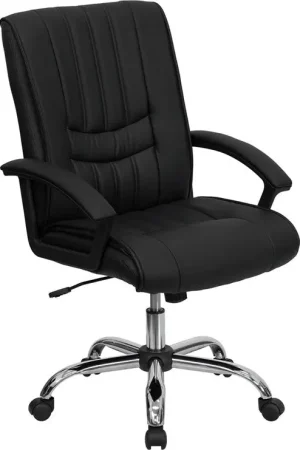 Cheap Flash Furniture Mid-Back Black Leather Swivel Manager's Chair -