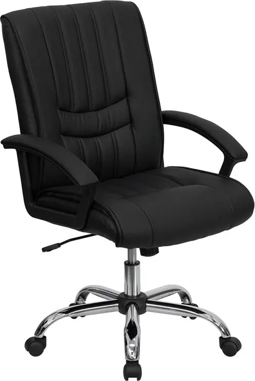 Cheap Flash Furniture Mid-Back Black Leather Swivel Manager's Chair -