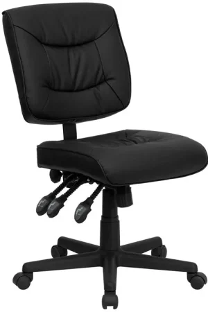 Flash Furniture Low Back Black Leather Multi-Functional Swivel Task Chair - Cheap