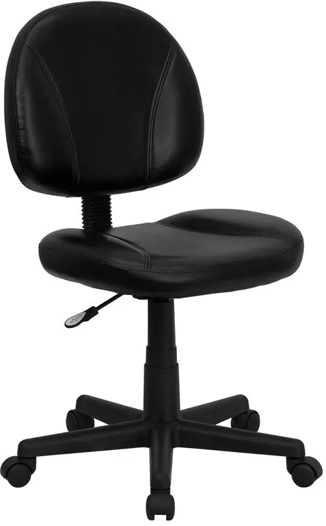 Flash Furniture Mid-Back Black Leather Ergonomic Swivel Task Chair - Free Returns
