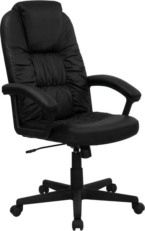 Flash Furniture BT-983-BK-GG High Back Black Leather Executive Swivel Office Chair - Best Price