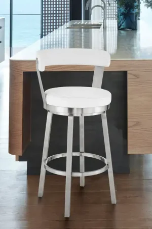 Bryant 26" Counter Height Swivel Bar Stool in Brushed Stainless Steel Today Only