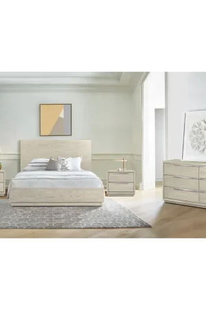 Abbey Queen Platform Bed Frame in Grey Oak Wood By Armen Living Top Rated