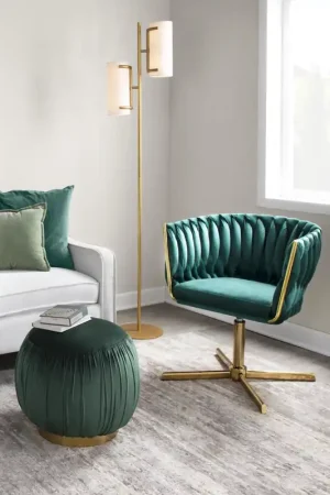 Braided Renee Swivel Accent Chair Green By LumiSource Crafted