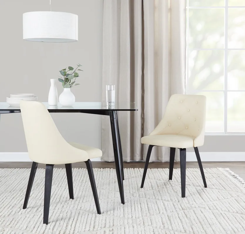 Instant Buy Giovanni Chair - Set of 2 Black Cream By LumiSource