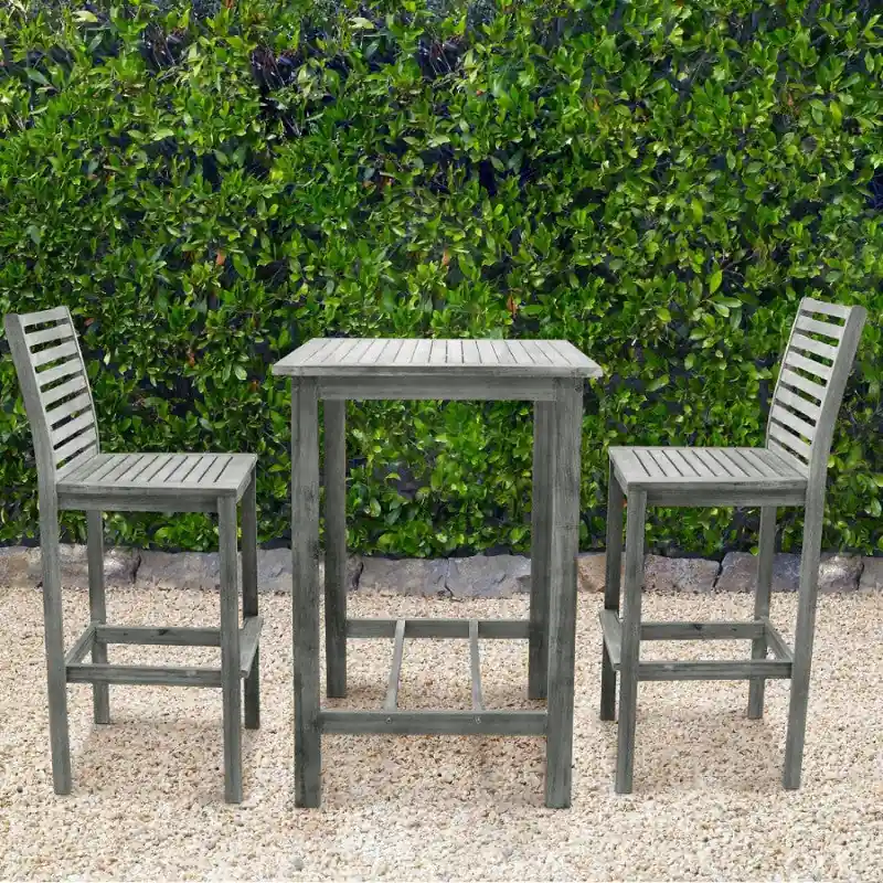 Distressed Bar Chair with Horizontal Slats By Homeroots Trending