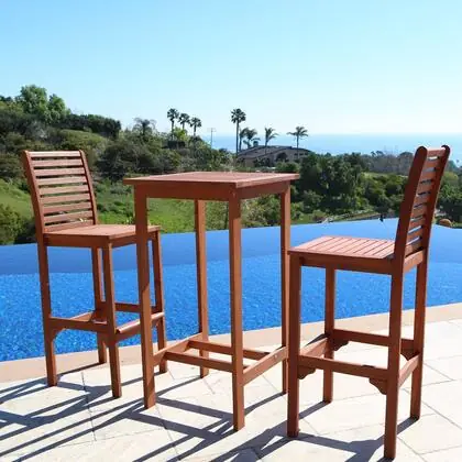 Brown Bar Chair with Horizontal Slats By Homeroots Free Shipping