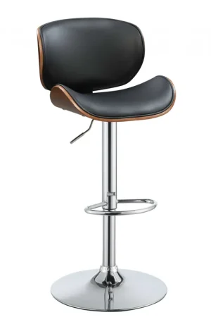 Black And Walnut Adjustable Stool By Homeroots - 286643 Direct From Factory