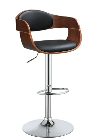 Best Seller Black And Walnut Adjustable Stool By Homeroots - 286642