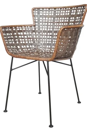 Balboa Arm Chair, Iron & Rattan By HomArt Buy Direct