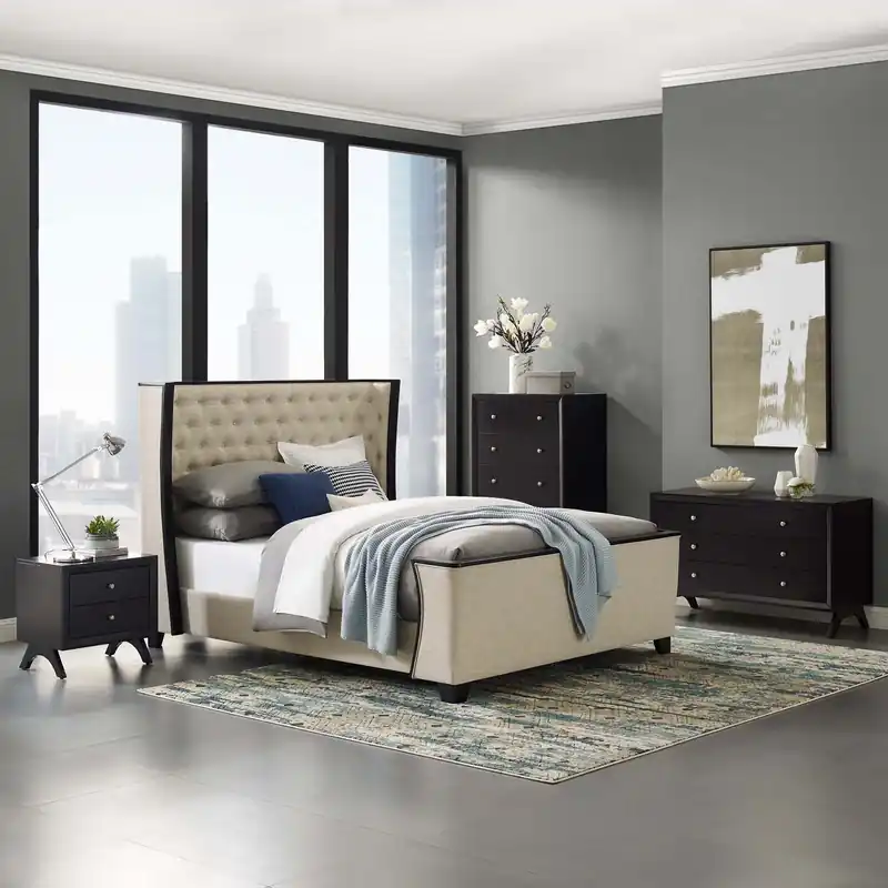 Galia Queen Upholstered Linen Fabric Platform Bed By Modway - MOD-6052 Bulk Order