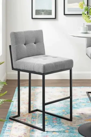 Worldwide Shipping Privy Black Stainless Steel Upholstered Fabric Bar Stool By Modway - E