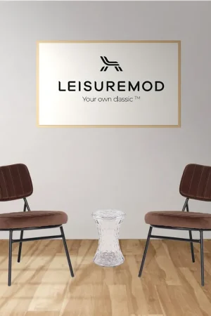 Best Choice LeisureMod Marilane Velvet Accent Chair With Metal Frame Set of 2