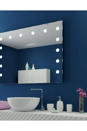 Paris Mirror Hollywood 48" x 36" Front-Lit Lighted Super Bright Dimmable Wall-Mounted 3000K LED Mirror Exclusive Offer