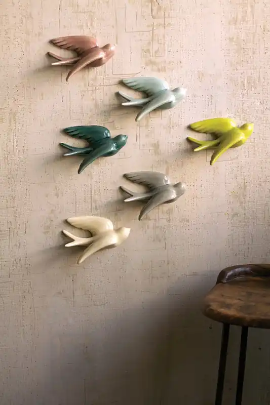 Price Cut Kalalou Ceramic Swallows - Set Of 6 - Multi