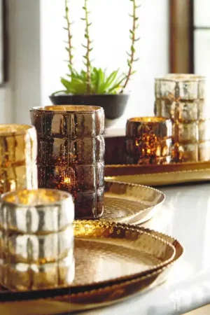 High Quality Antique Brass Wire-Wrapped Metallic Votive Holders