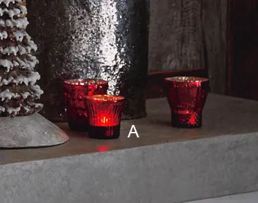 Best Price Crimson Mercury Glass Tealight Holder - Set of 6