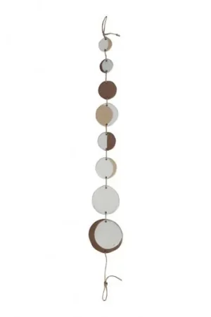 No Minimum Order Phases of the Moon Wall Hanging/Mobile Set Of 2 By Accent Decor - White and Brown - Ceramic - 53750
