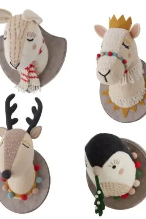Budget Winter Buddy Playful Animal Trophy Heads/Wall Mount- 4 Types - Natural - Fibers - 19518 - 19517 - 19516 - 19515