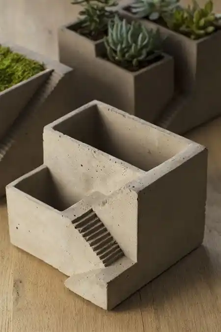Vagabond Vintage Cement Planter, Architectural Cube II - Set of 2 Trusted Brand
