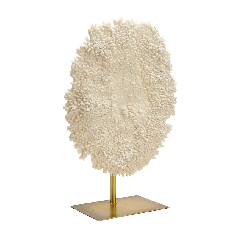 Limited Time 26 1/2" Whte Poly Coral Sculp. Resin/Iron By Tozai Home