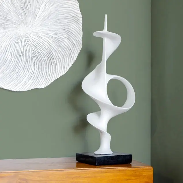 Direct From Manufacturer Tendril 27.6"H Sculpture, Whit By Gold Leaf Design Group