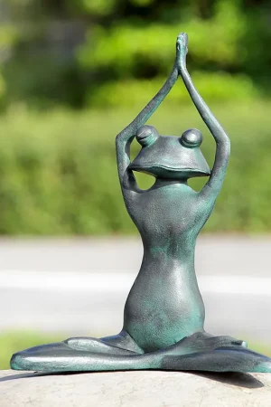 Stretching Yoga Frog Garden Sculptures By SPI Home - 15.5in Height In Demand