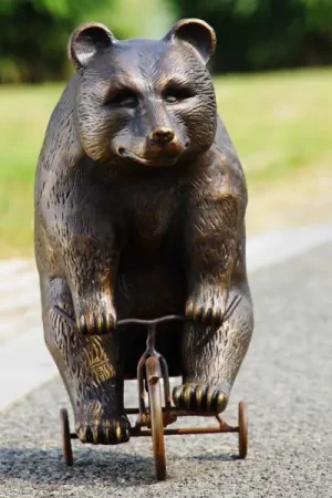 Big Bear on Little Trike Garden Sculpture By SPI Home - 23in Height Special Offer
