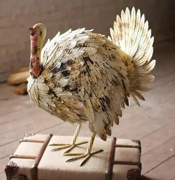 Affordable Kalalou Antique White Painted Metal Turkey - Multi