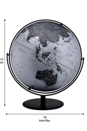 Globe Accent Decor With Inbuilt Led, Black And Gray By Benzara Wholesale