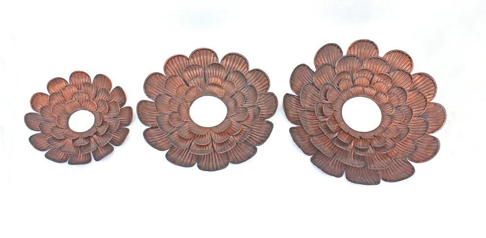 Screen Gems S/3 Metal Wall Mirror - WD-028 -Copper Hassle-Free Returns