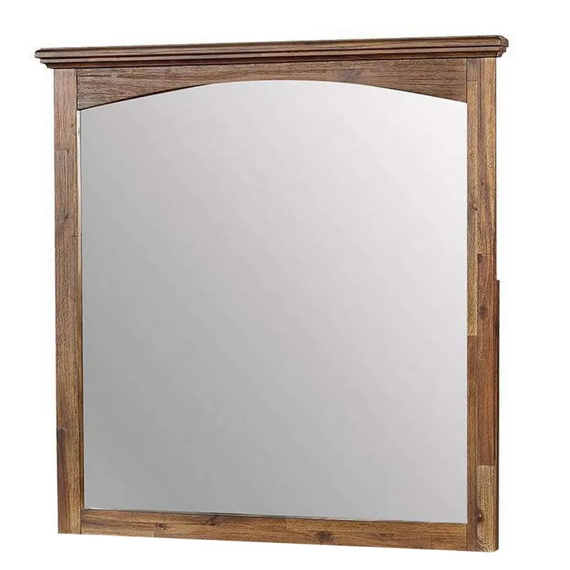 Express Delivery 37 Inch Transitional Style Wooden Frame Mirror, Dark Oak By Benzara - Brown
