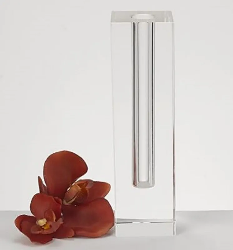 Get Yours Modern Clear Tall Block Optical Crystal Vase By Homeroots