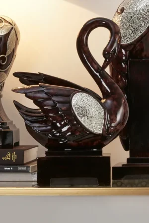 17" Marbleized Cherry Brown Dove Figurine Sculpture By Homeroots Money Back Guarantee