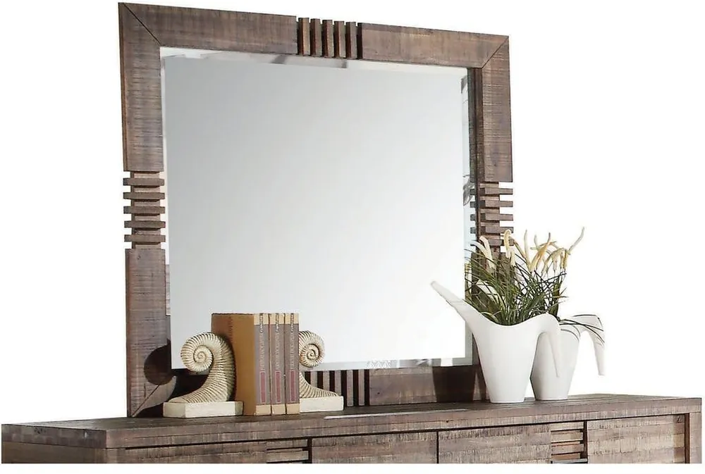 Free Shipping Reclaimed Oak Finish Rectangular Mirror By Homeroots