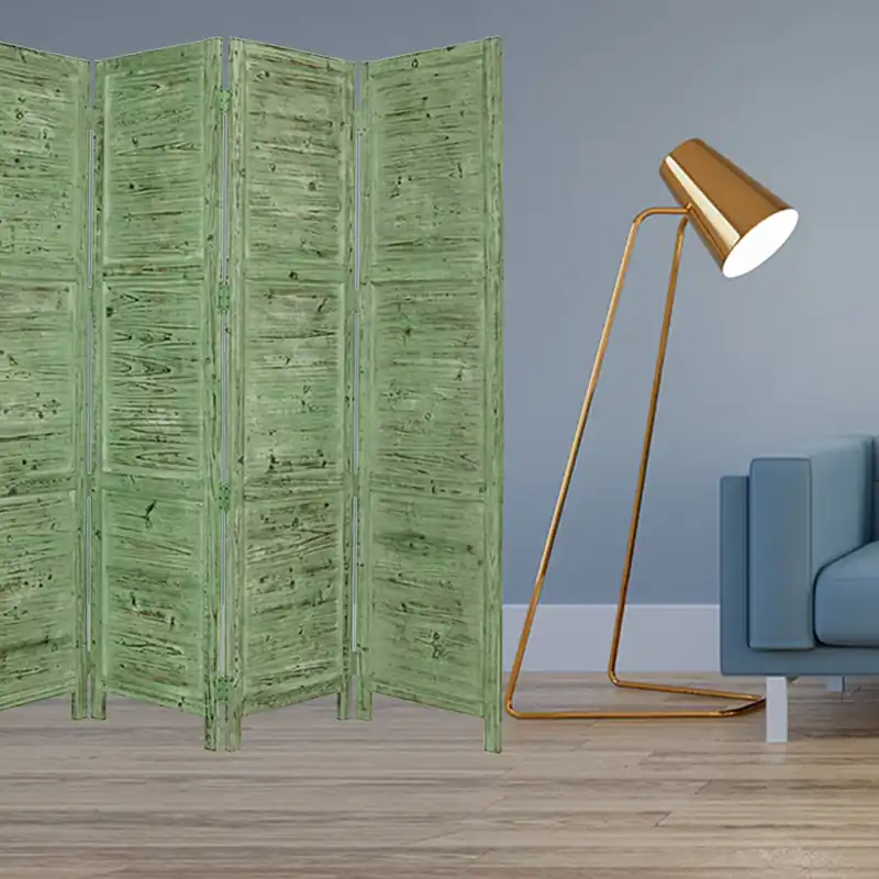 Reduced Price Green Wood Screen By Homeroots