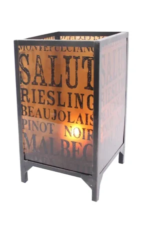 Same Day Shipping Cuboidal Metal And Glass Candleholder With Typography, Black And Clear By Benzara - Black and Clear
