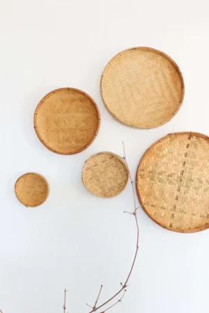 Nara - Bamboo Wall Hanging Art Decor Set Of 5 By Thaihome Holiday Sale