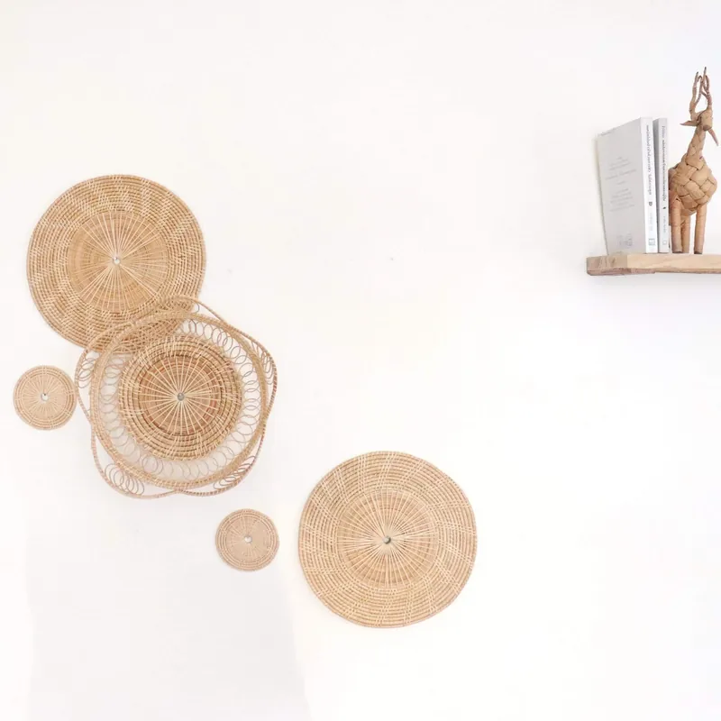 Flash Sale Sarang - Rattan Wall Decor - Handcrafted Natural Rattan (Set Of 5) By