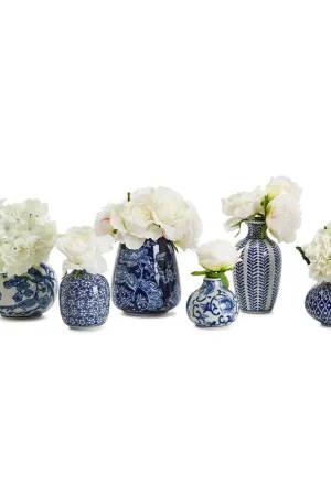 Crafted Blue & White S/14 Vase By Tozai Home
