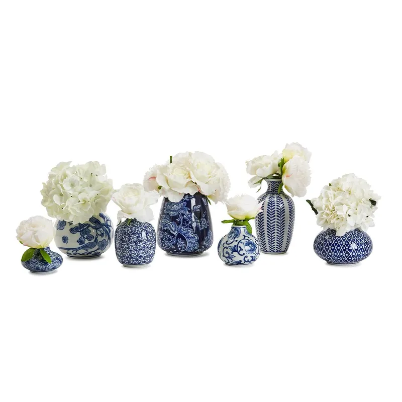 Crafted Blue & White S/14 Vase By Tozai Home